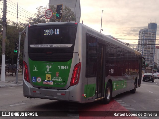 Viação Santa Brígida 1 1848 na cidade de São Paulo, São Paulo, Brasil, por Rafael Lopes de Oliveira. Número da foto: #13116701.