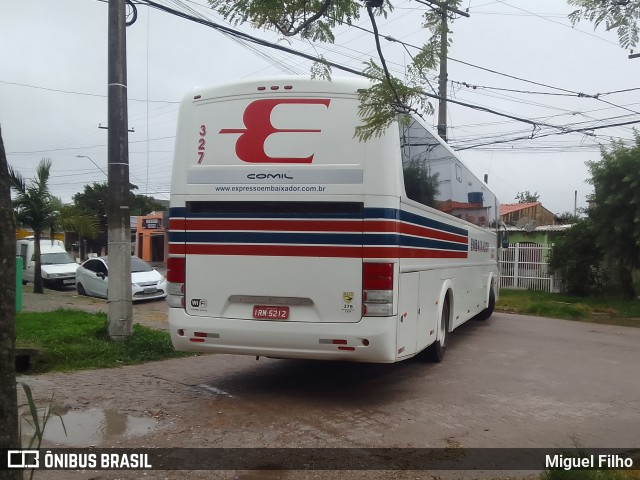 Expresso Embaixador 327 na cidade de Pelotas, Rio Grande do Sul, Brasil, por Miguel Filho. Número da foto: #13116615.