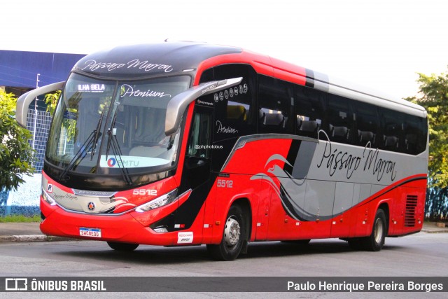 Empresa de Ônibus Pássaro Marron 5512 na cidade de São Paulo, São Paulo, Brasil, por Paulo Henrique Pereira Borges. Número da foto: #13118577.