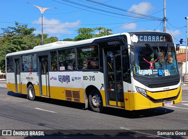 Belém Rio Transportes BD-315 na cidade de Belém, Pará, Brasil, por Samara Goes. Número da foto: #13181189.