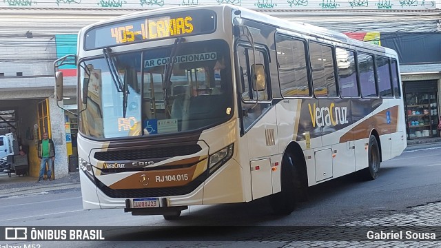 Auto Ônibus Vera Cruz RJ 104.015 na cidade de Duque de Caxias, Rio de Janeiro, Brasil, por Gabriel Sousa. Número da foto: #13181774.