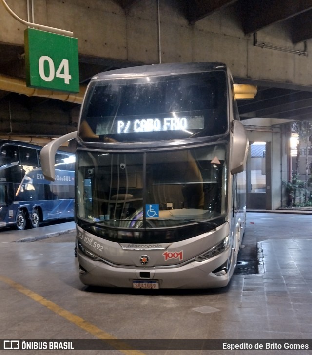 Auto Viação 1001 RJ 108.592 na cidade de São Paulo, São Paulo, Brasil, por Espedito de Brito Gomes. Número da foto: #13183057.