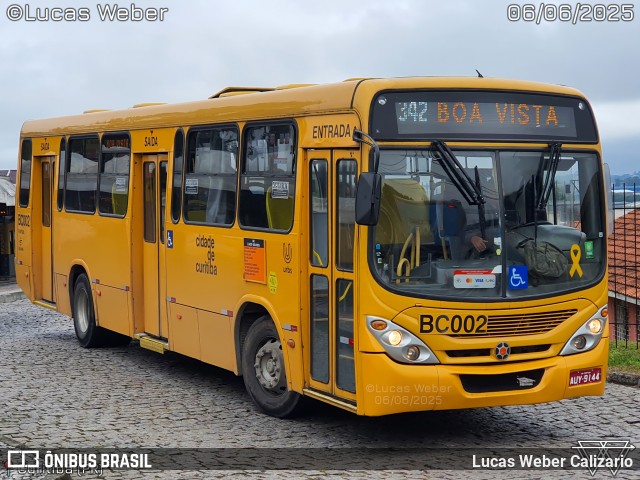 Transporte Coletivo Glória BC002 na cidade de Curitiba, Paraná, Brasil, por Lucas Weber Calizario. Número da foto: #13180683.