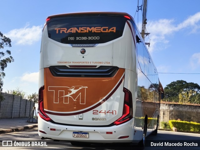 Transmega Transportes e Turismo 2441 na cidade de Cotia, São Paulo, Brasil, por David Macedo Rocha. Número da foto: #13180796.
