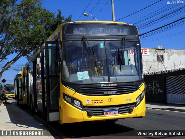 City Transporte Urbano Intermodal Sorocaba 2736 na cidade de Sorocaba, São Paulo, Brasil, por Weslley Kelvin Batista. Número da foto: #13181230.
