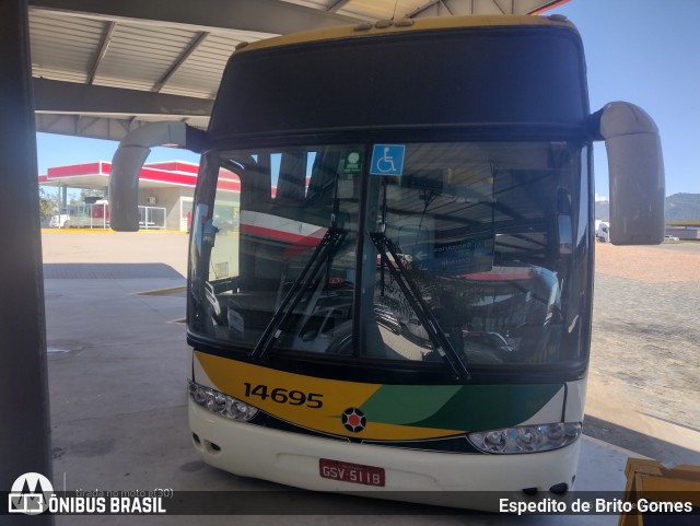 Empresa Gontijo de Transportes 14695 na cidade de Estiva, Minas Gerais, Brasil, por Espedito de Brito Gomes. Número da foto: #13183093.