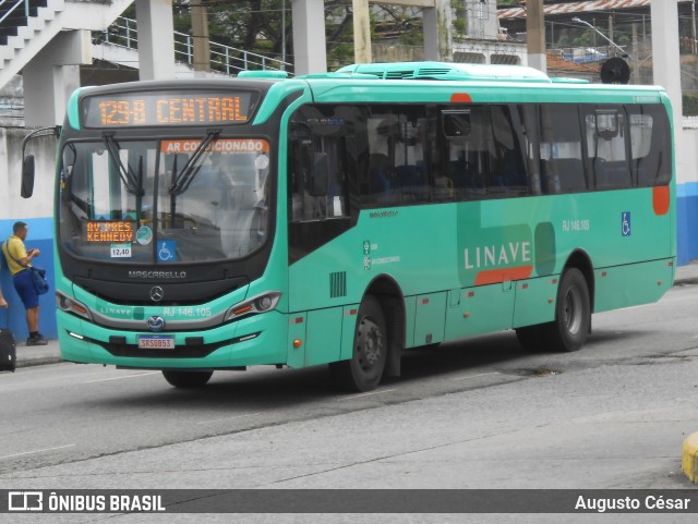 Linave Transportes RJ 146.105 na cidade de Nilópolis, Rio de Janeiro, Brasil, por Augusto César. Número da foto: #13206215.