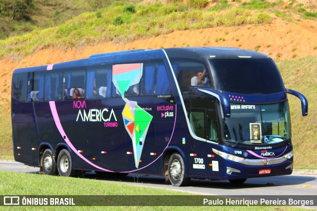 Nova América Turismo 1700 na cidade de Aparecida, São Paulo, Brasil, por Paulo Henrique Pereira Borges. Número da foto: #13205696.
