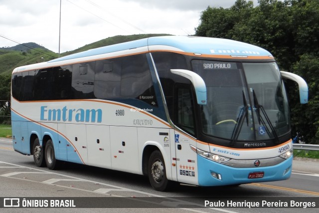Emtram 4980 na cidade de Barra do Piraí, Rio de Janeiro, Brasil, por Paulo Henrique Pereira Borges. Número da foto: #13205779.