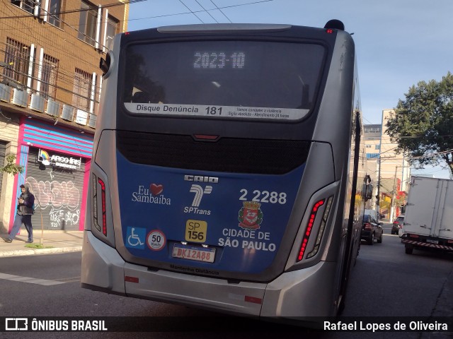 Sambaíba Transportes Urbanos 2 2288 na cidade de São Paulo, São Paulo, Brasil, por Rafael Lopes de Oliveira. Número da foto: #13204956.
