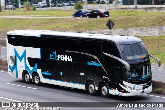 Empresa de Ônibus Nossa Senhora da Penha 65055 na cidade de Resende, Rio de Janeiro, Brasil, por Athos Lauriano do Prado. Número da foto: #13205464.