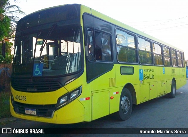 Viação Primor 400.058 na cidade de São Luís, Maranhão, Brasil, por Rômulo Martins Serra. Número da foto: #13204918.