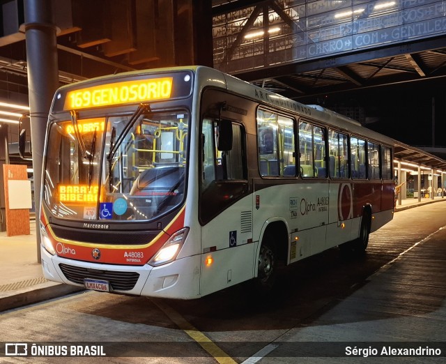 Auto Viação Alpha A48083 na cidade de Rio de Janeiro, Rio de Janeiro, Brasil, por Sérgio Alexandrino. Número da foto: #13206563.