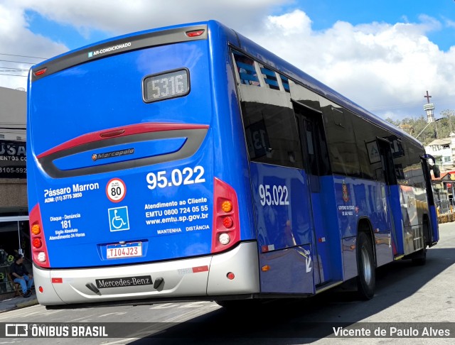 Empresa de Ônibus Pássaro Marron 95.022 na cidade de Aparecida, São Paulo, Brasil, por Vicente de Paulo Alves. Número da foto: #13209314.