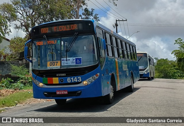 Viação Atalaia Transportes 6143 na cidade de Aracaju, Sergipe, Brasil, por Gladyston Santana Correia. Número da foto: #13207620.