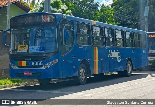Viação Atalaia Transportes 6058 na cidade de Aracaju, Sergipe, Brasil, por Gladyston Santana Correia. Número da foto: #13207581.