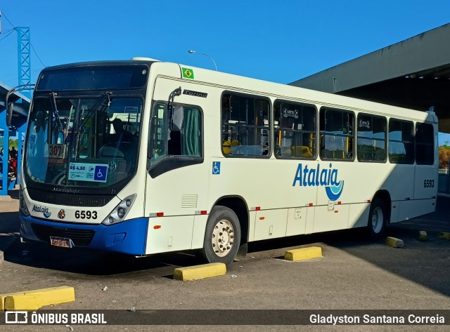 Viação Atalaia Transportes 6593 na cidade de Aracaju, Sergipe, Brasil, por Gladyston Santana Correia. Número da foto: #13207582.