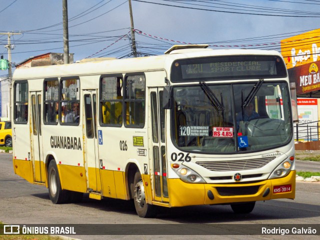 Transportes Guanabara 026 na cidade de Natal, Rio Grande do Norte, Brasil, por Rodrigo Galvão. Número da foto: #13208875.