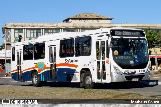 Auto Viação Salineira RJ 111.011 na cidade de Cabo Frio, Rio de Janeiro, Brasil, por Matheus Souza. Número da foto: #13209179.