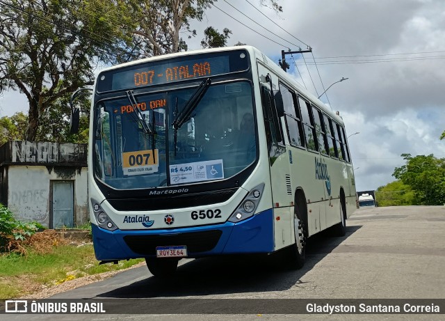 Viação Atalaia Transportes 6502 na cidade de Aracaju, Sergipe, Brasil, por Gladyston Santana Correia. Número da foto: #13207619.