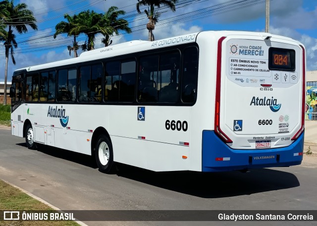 Viação Atalaia Transportes 6600 na cidade de Aracaju, Sergipe, Brasil, por Gladyston Santana Correia. Número da foto: #13207578.