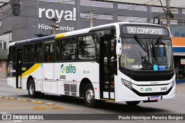 Viação Elite 2402 na cidade de Volta Redonda, Rio de Janeiro, Brasil, por Paulo Henrique Pereira Borges. Número da foto: #13208646.