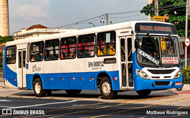 Transportes Barata BN-00012 na cidade de Belém, Pará, Brasil, por Matheus Rodrigues. Número da foto: #13210659.