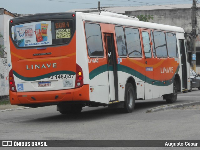 Linave Transportes RJ 146.047 na cidade de Queimados, Rio de Janeiro, Brasil, por Augusto César. Número da foto: #13210990.