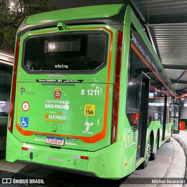 TRANSPPASS - Transporte de Passageiros 8 1211 na cidade de São Paulo, São Paulo, Brasil, por Michel Nowacki. Número da foto: #13210144.