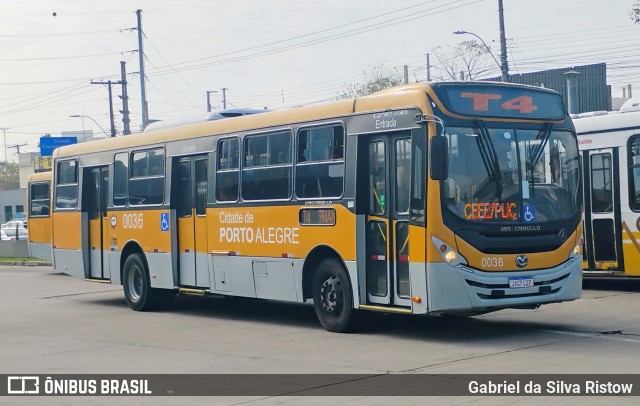 Companhia Carris Porto-Alegrense 0036 na cidade de Porto Alegre, Rio Grande do Sul, Brasil, por Gabriel da Silva Ristow. Número da foto: #13210504.