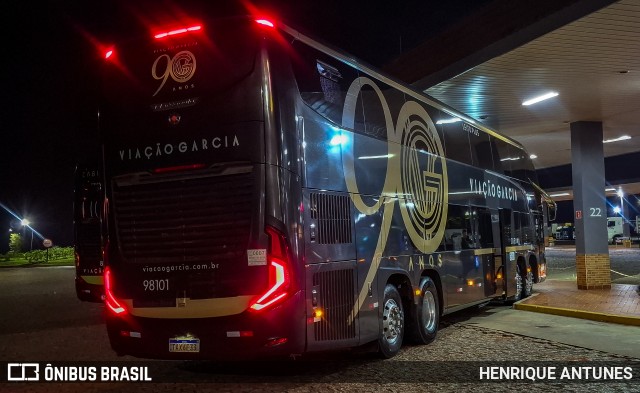 Viação Garcia 98101 na cidade de Santa Cruz do Rio Pardo, São Paulo, Brasil, por HENRIQUE ANTUNES. Número da foto: #13210026.