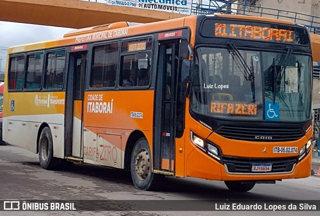 Maravilha Auto Ônibus ITB-06.02.074 na cidade de Itaboraí, Rio de Janeiro, Brasil, por Luiz Eduardo Lopes da Silva. Número da foto: #13210110.