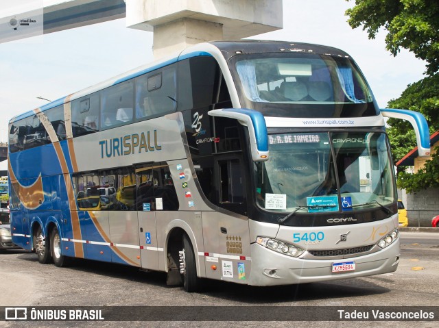 Turispall Transporte e Turismo 5400 na cidade de Rio de Janeiro, Rio de Janeiro, Brasil, por Tadeu Vasconcelos. Número da foto: #13209581.