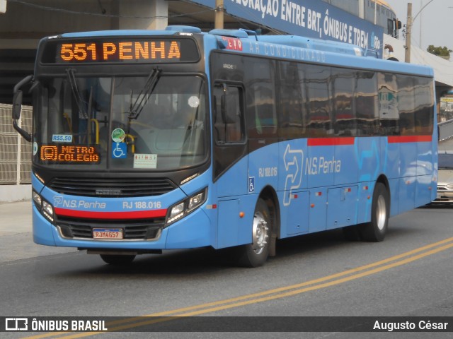 Viação Nossa Senhora da Penha RJ 188.016 na cidade de Rio de Janeiro, Rio de Janeiro, Brasil, por Augusto César. Número da foto: #13211014.