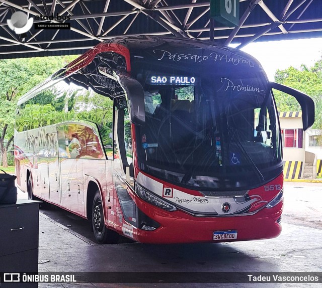 Empresa de Ônibus Pássaro Marron 5512 na cidade de São Paulo, São Paulo, Brasil, por Tadeu Vasconcelos. Número da foto: #13211452.