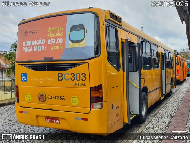 Transporte Coletivo Glória BC303 na cidade de Curitiba, Paraná, Brasil, por Lucas Weber Calizario. Número da foto: #13213048.