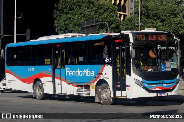 Viação Pendotiba RJ 211.033 na cidade de Rio de Janeiro, Rio de Janeiro, Brasil, por Matheus Souza. Número da foto: #13214314.