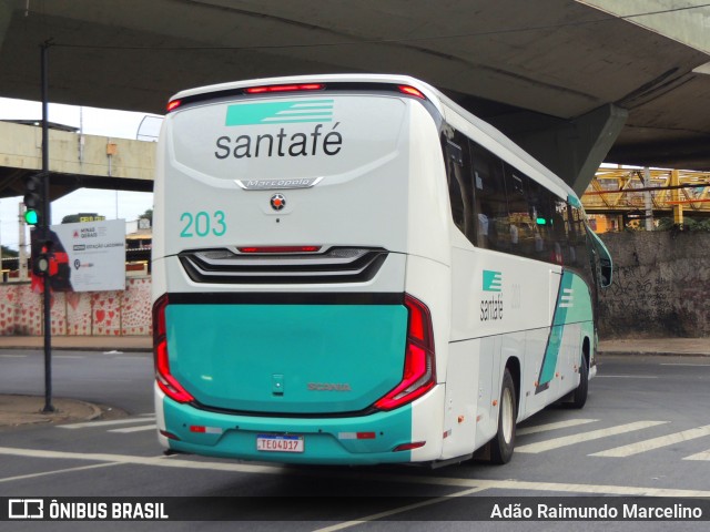 Santa Fé Transportes 203 na cidade de Belo Horizonte, Minas Gerais, Brasil, por Adão Raimundo Marcelino. Número da foto: #13213803.