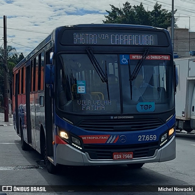 BB Transportes e Turismo 27.659 na cidade de Jandira, São Paulo, Brasil, por Michel Nowacki. Número da foto: #13215027.