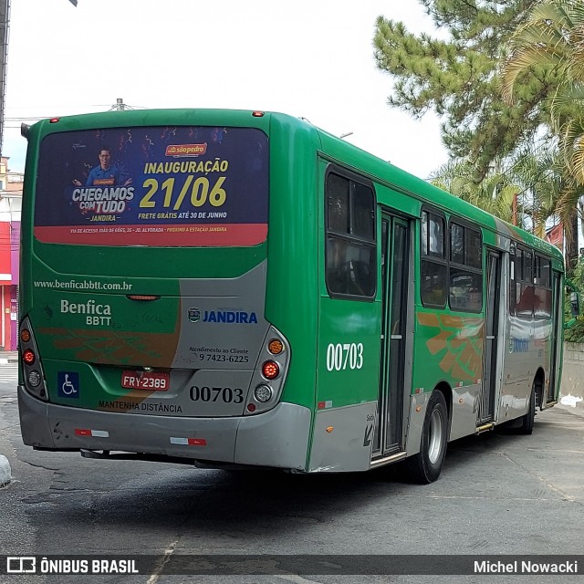 BBTT - Benfica Barueri Transporte e Turismo 00703 na cidade de Jandira, São Paulo, Brasil, por Michel Nowacki. Número da foto: #13215050.