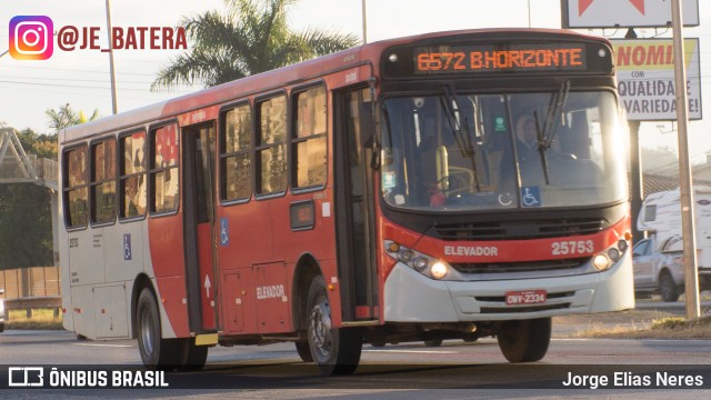 Companhia Coordenadas de Transportes 25753 na cidade de Ribeirão das Neves, Minas Gerais, Brasil, por Jorge Elias Neres. Número da foto: #13215570.