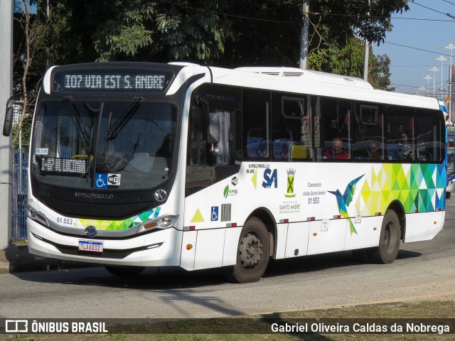 Viação Guaianazes 01 553 na cidade de Santo André, São Paulo, Brasil, por Gabriel Oliveira Caldas da Nobrega. Número da foto: #13217426.