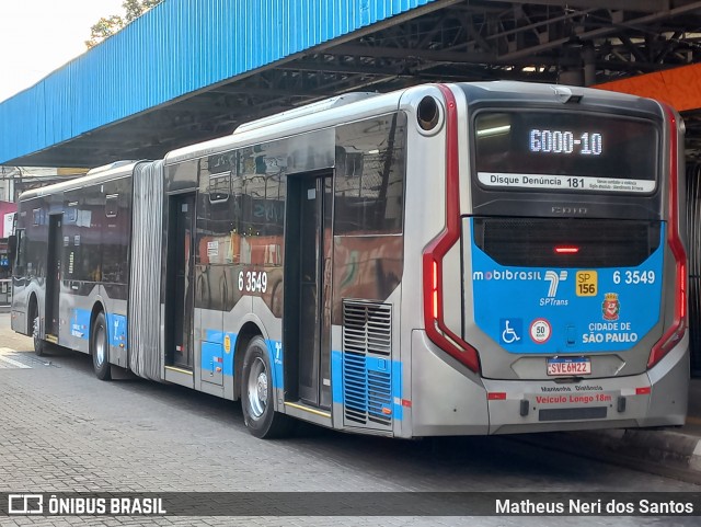Viação Paratodos > São Jorge > Metropolitana São Paulo > Mobibrasil 6 3549 na cidade de São Paulo, São Paulo, Brasil, por Matheus Neri dos Santos. Número da foto: #13216620.