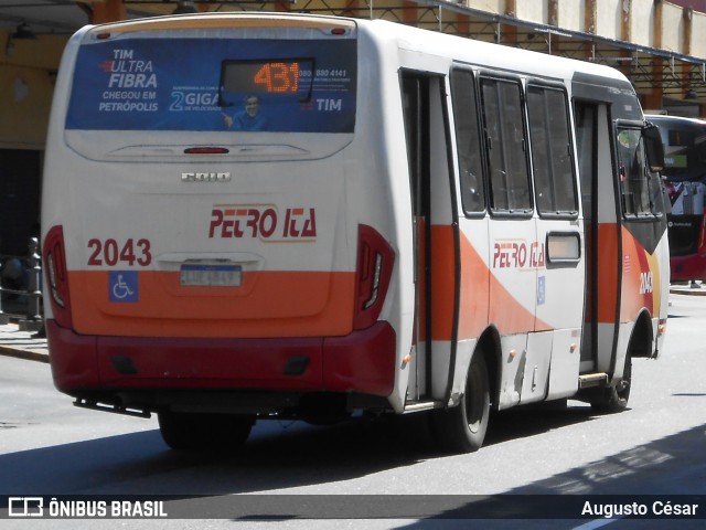 Petro Ita Transportes Coletivos de Passageiros 2043 na cidade de Petrópolis, Rio de Janeiro, Brasil, por Augusto César. Número da foto: #13217917.