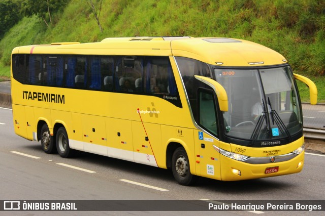 Viação Itapemirim 60067 na cidade de Piraí, Rio de Janeiro, Brasil, por Paulo Henrique Pereira Borges. Número da foto: #13219671.