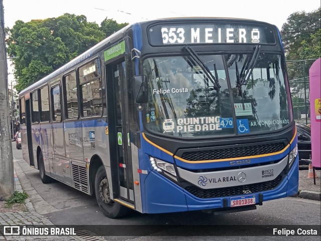 Viação Vila Real B11522 na cidade de Rio de Janeiro, Rio de Janeiro, Brasil, por Felipe Costa. Número da foto: #13220178.