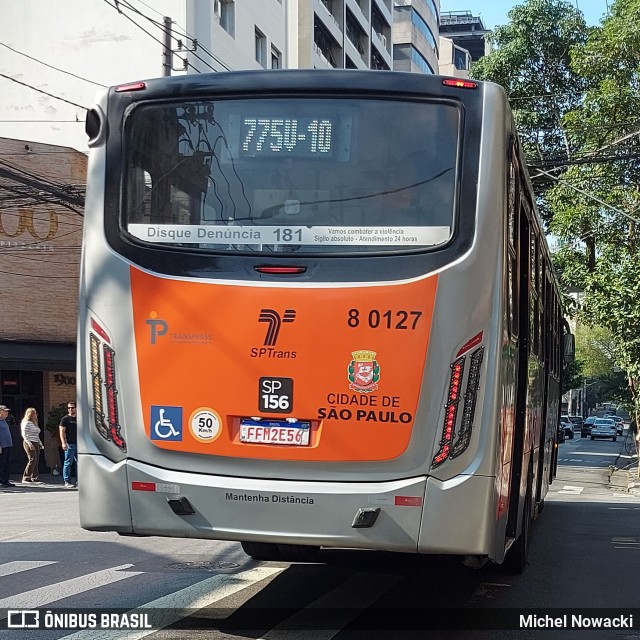 TRANSPPASS - Transporte de Passageiros 8 0127 na cidade de São Paulo, São Paulo, Brasil, por Michel Nowacki. Número da foto: #13221016.