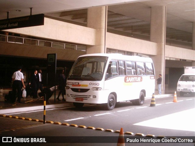 Saritur - Santa Rita Transporte Urbano e Rodoviário 0990 na cidade de Confins, Minas Gerais, Brasil, por Paulo Henrique Coelho Correa. Número da foto: #13220634.