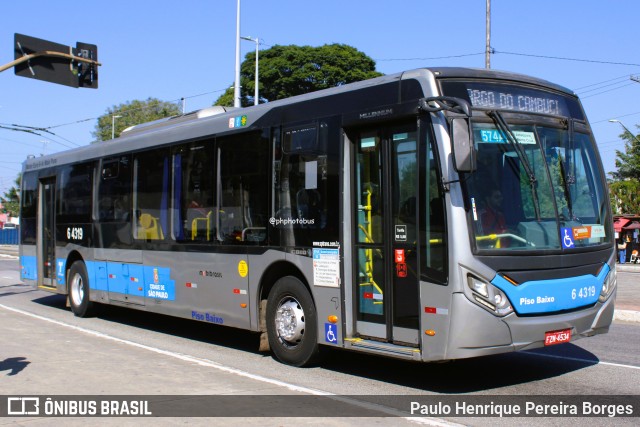 Viação Paratodos > São Jorge > Metropolitana São Paulo > Mobibrasil 6 4319 na cidade de São Paulo, São Paulo, Brasil, por Paulo Henrique Pereira Borges. Número da foto: #13219590.