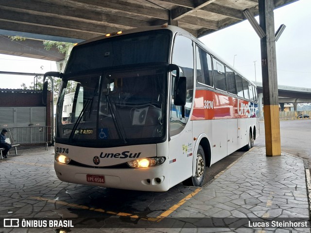 Unesul de Transportes 3874 na cidade de Porto Alegre, Rio Grande do Sul, Brasil, por Lucas Steinhorst. Número da foto: #13218649.